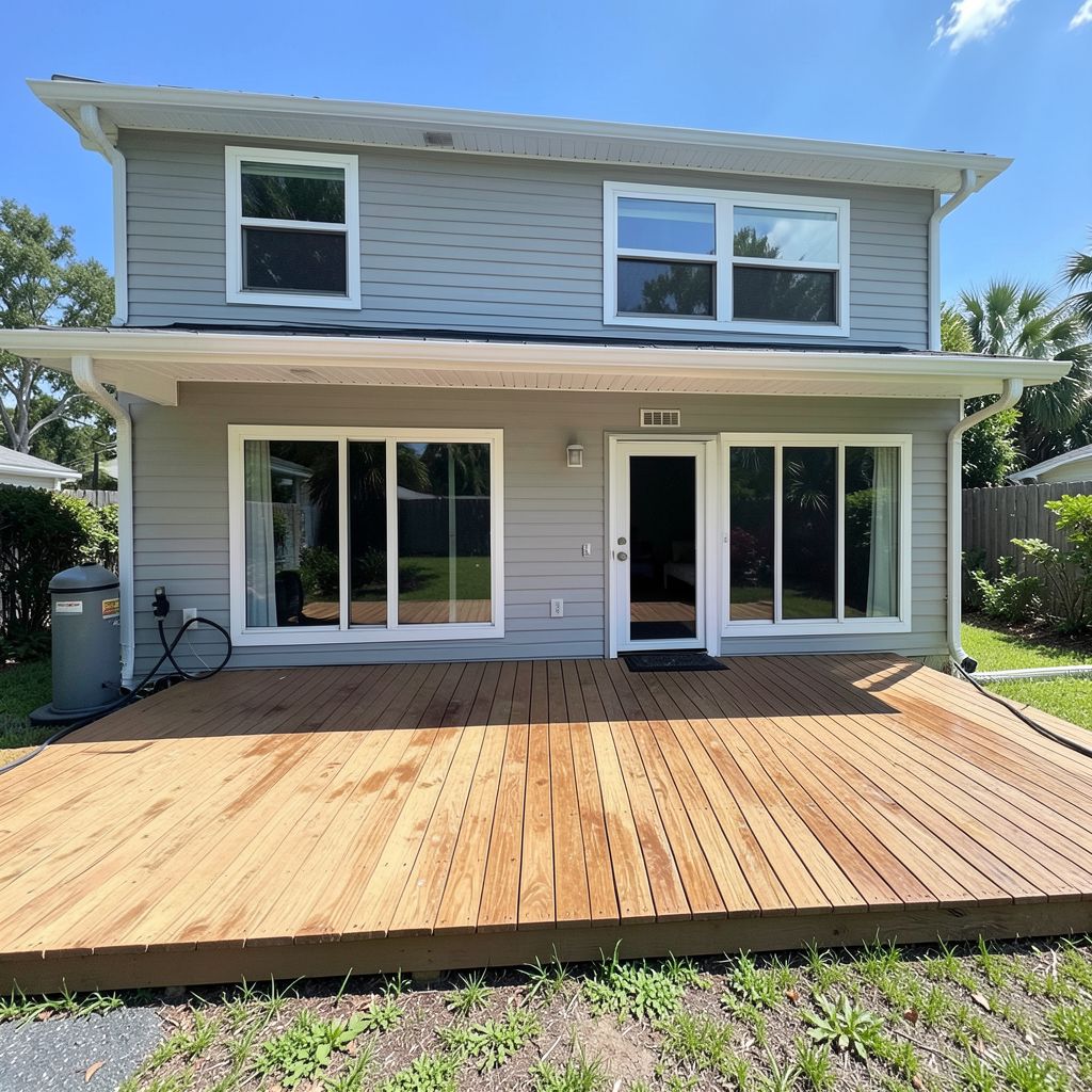 Professional deck cleaning service restoring composite deck in Jupiter Florida