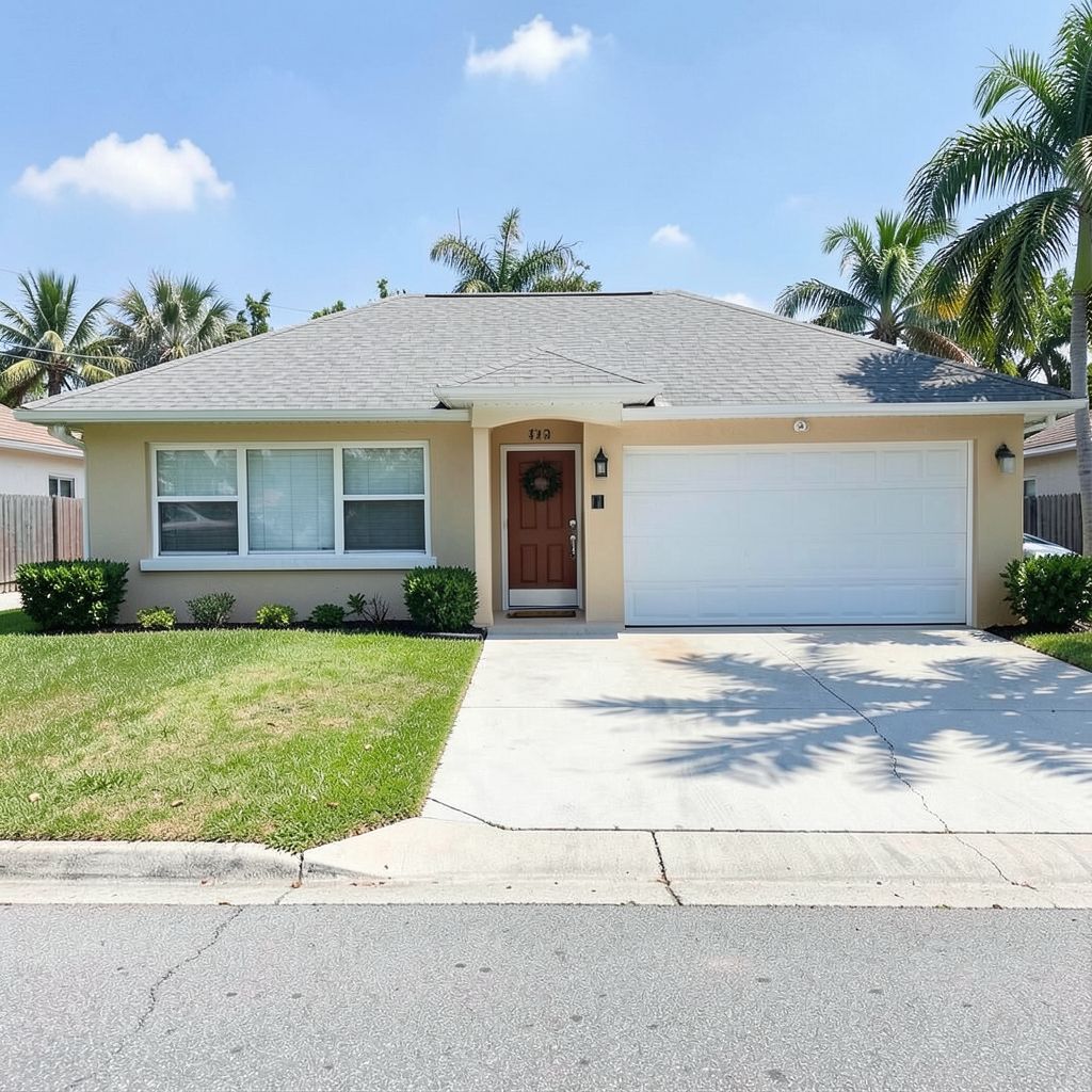 Residential roof washing service enhancing curb appeal in West Palm Beach Florida